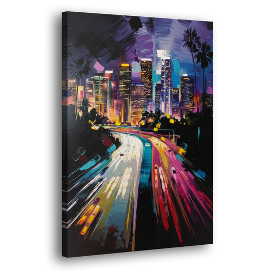 Los Angeles Urban Cityscape Side - Canvas Wall Art