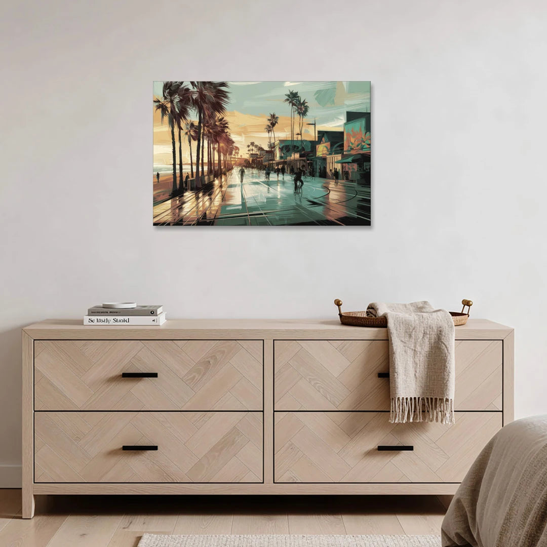 Los Angeles Venice Beach Boardwalk - Canvas Wall Art - Coffee Table - 36x24