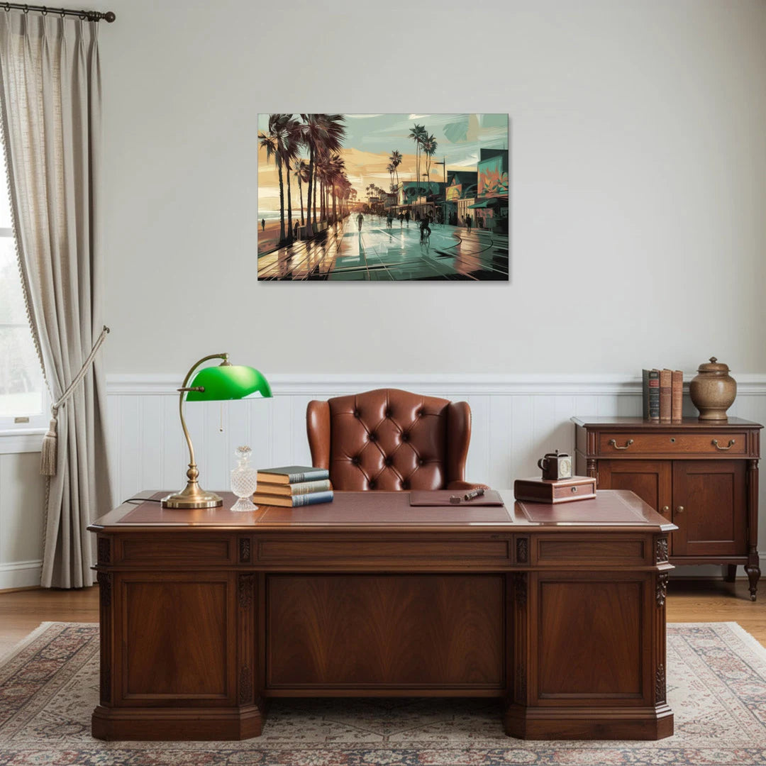 Los Angeles Venice Beach Boardwalk - Canvas Wall Art - Office - 36x24