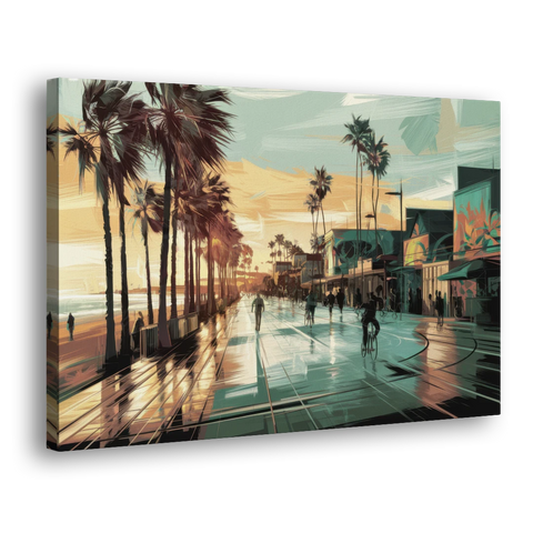 Los Angeles Venice Beach Boardwalk - Canvas Wall Art - Side
