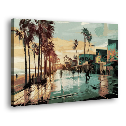 Los Angeles Venice Beach Boardwalk Side - Canvas Wall Art