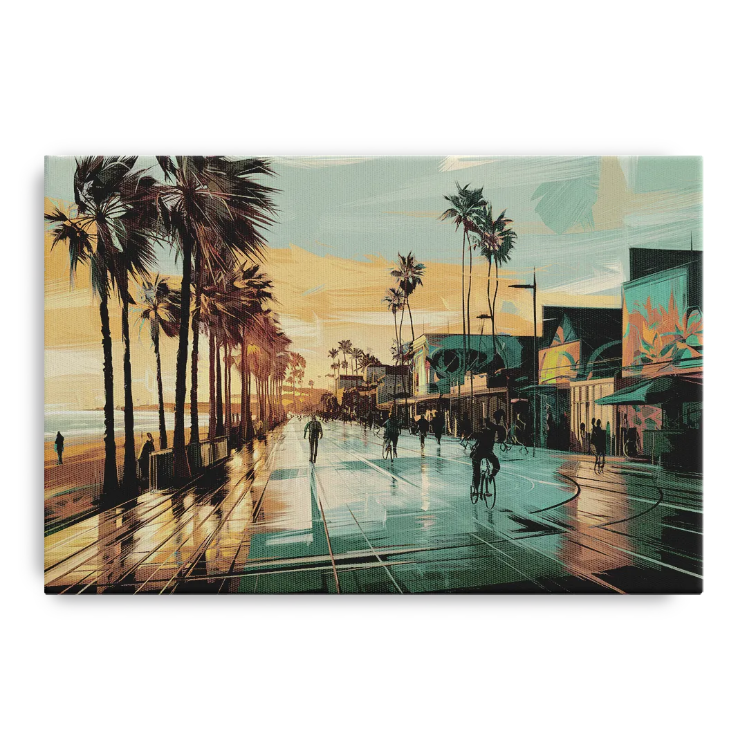 Los Angeles Venice Beach Boardwalk Front - Canvas Wall Art