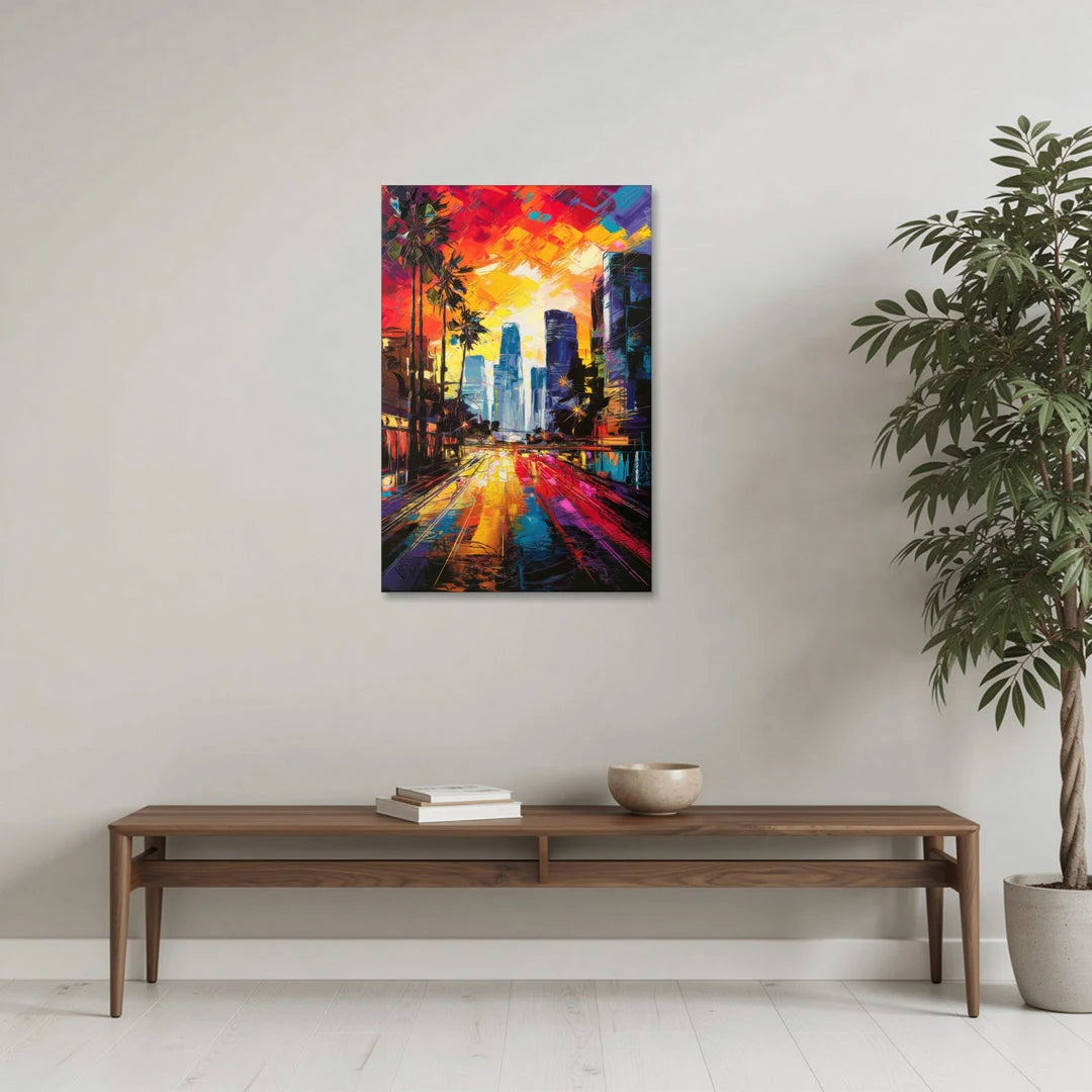 Los Angeles Vibrant Street Art - Canvas Wall Art - Coffee Table - 24x36