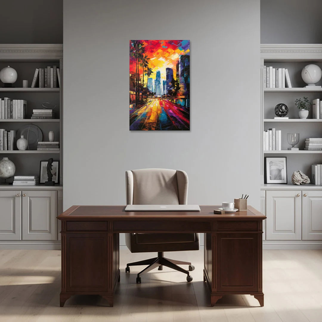Los Angeles Vibrant Street Art - Canvas Wall Art - Office - 24x36
