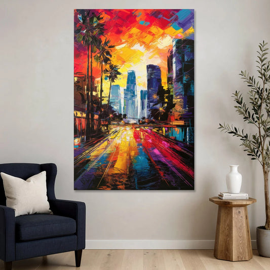 Los Angeles Vibrant Street Art - Canvas Wall Art - Sofa - 40x60