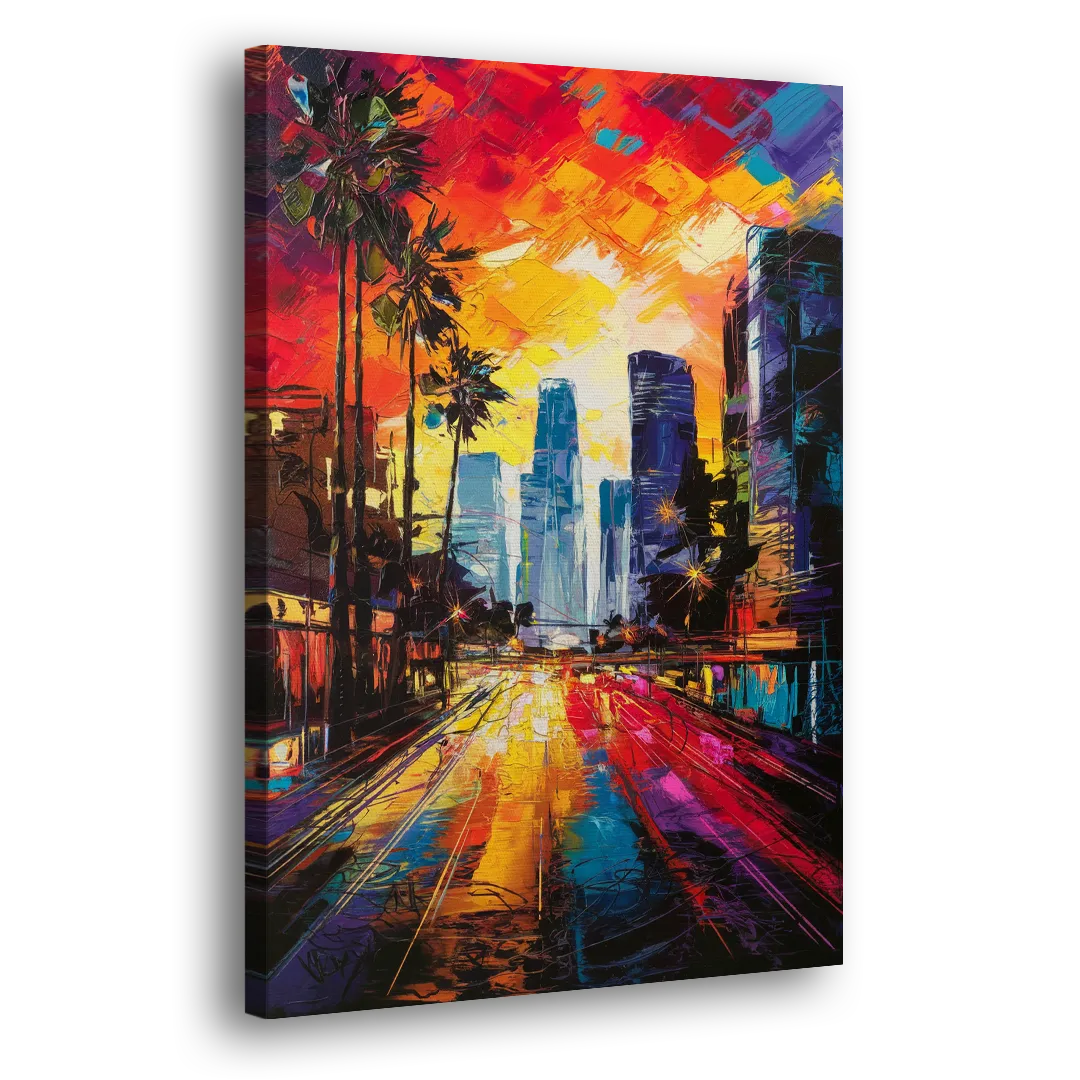 Los Angeles Vibrant Street Art Side - Canvas Wall Art