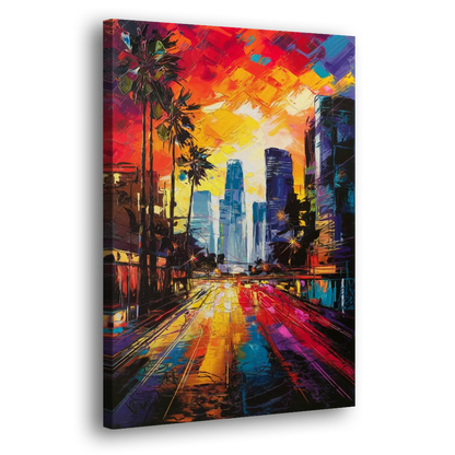 Los Angeles Vibrant Street Art Side - Canvas Wall Art