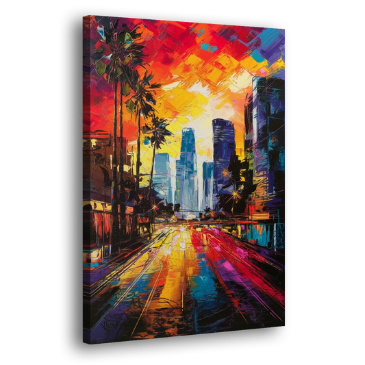 Los Angeles Vibrant Street Art Side - Canvas Wall Art