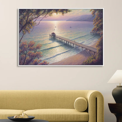 Los Muertos Pier Living Room - White Canvas Wall Art