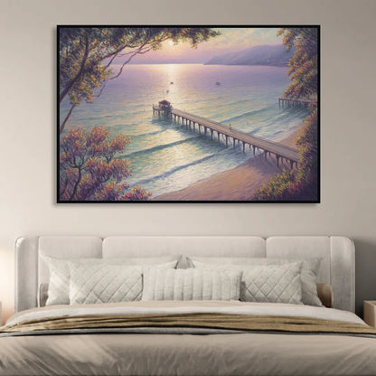 Los Muertos Pier Sitting Room - Black Canvas Wall Art