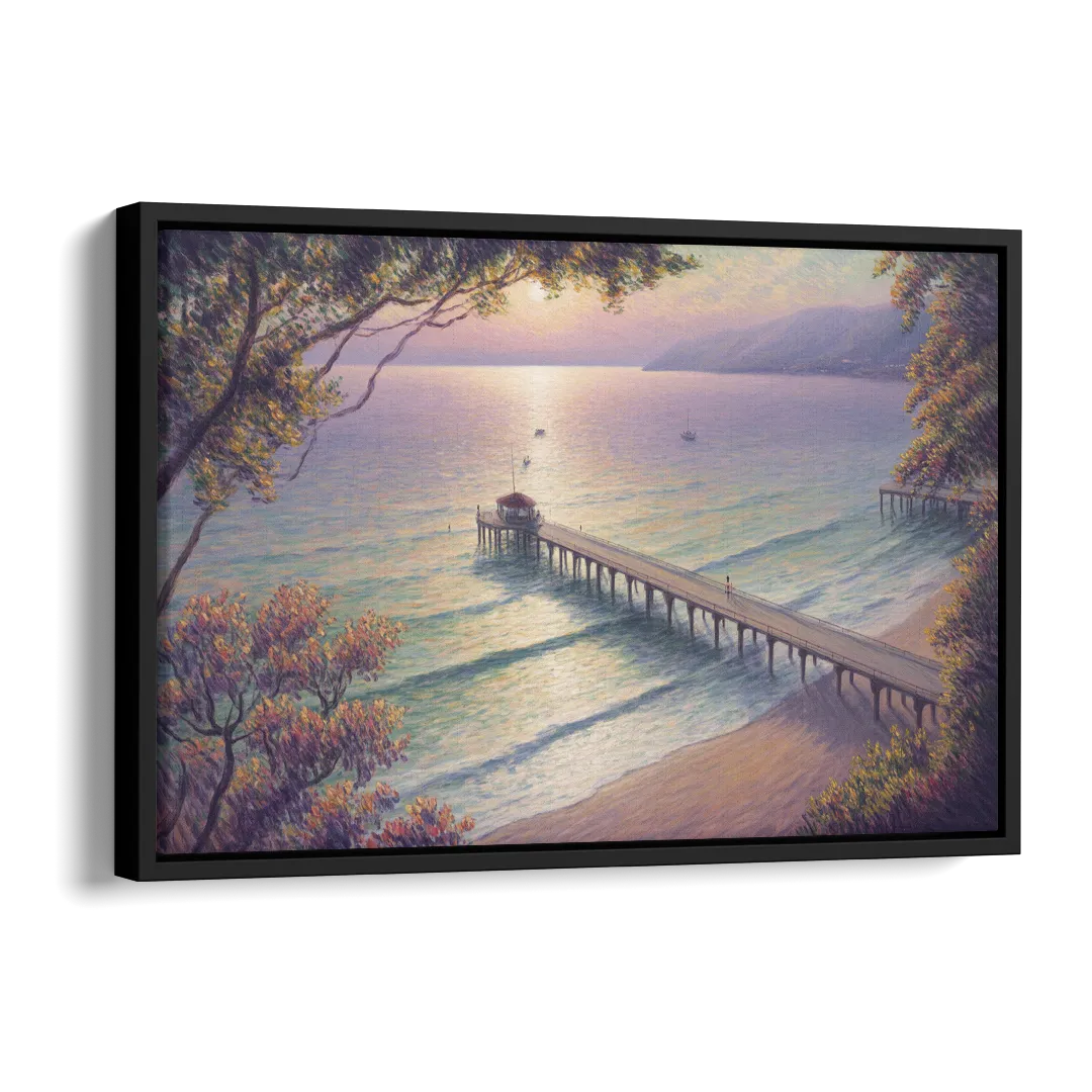 Los Muertos Pier Side - Black Canvas Wall Art