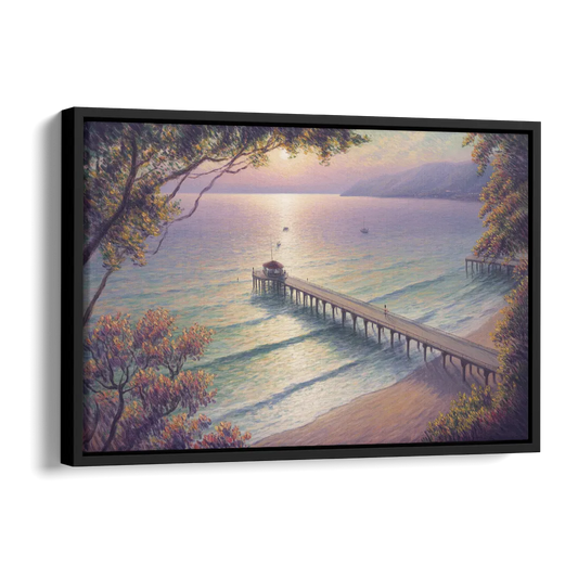 Los Muertos Pier Side - Black Canvas Wall Art
