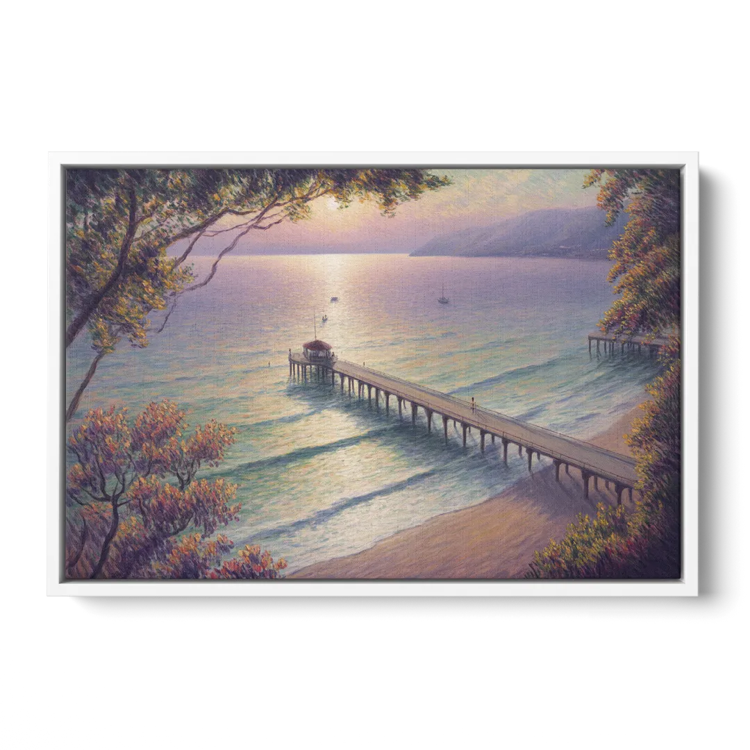 Los Muertos Pier Front - White Canvas Wall Art