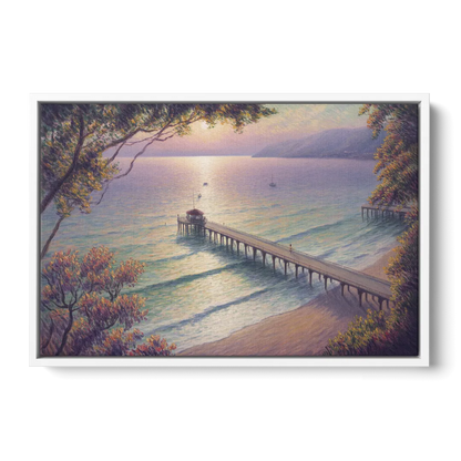 Los Muertos Pier Front - White Canvas Wall Art