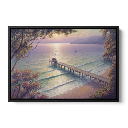 Los Muertos Pier Front - Black Canvas Wall Art