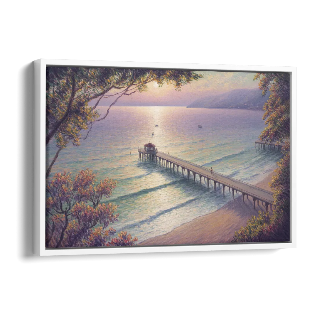 Los Muertos Pier Side - White Canvas Wall Art