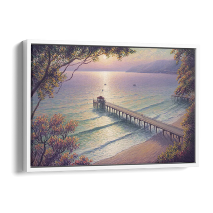 Los Muertos Pier Side - White Canvas Wall Art