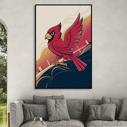 Louisville Cardinals Pride Living Room - Black Canvas Wall Art