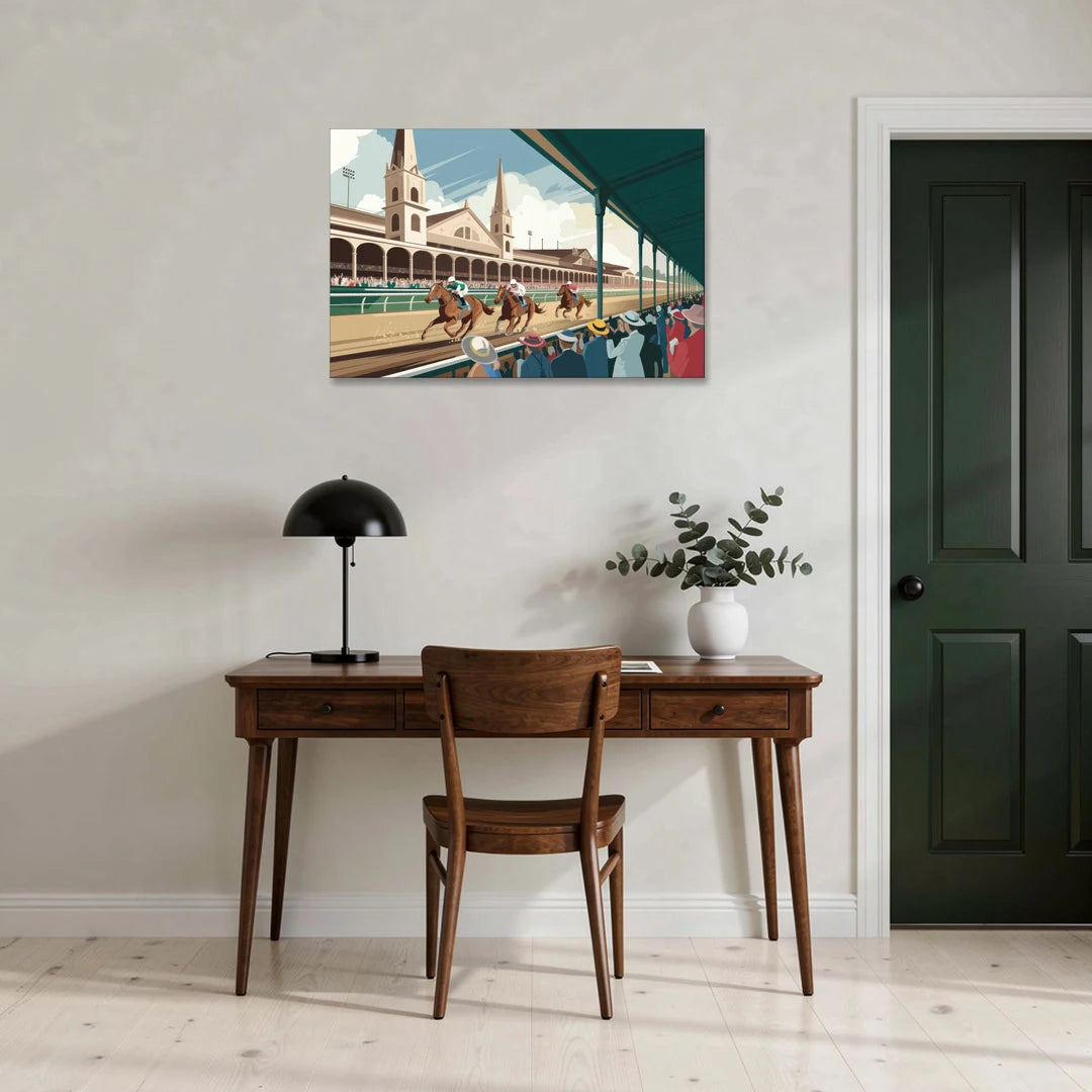 Louisville Churchill Downs Scene - Canvas Wall Art - Office - 36x24