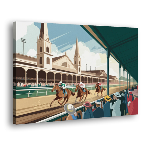 Louisville Churchill Downs Scene - Canvas Wall Art - Side