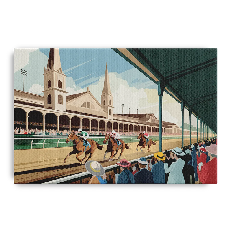 Louisville Churchill Downs Scene Front - Canvas Wall Art