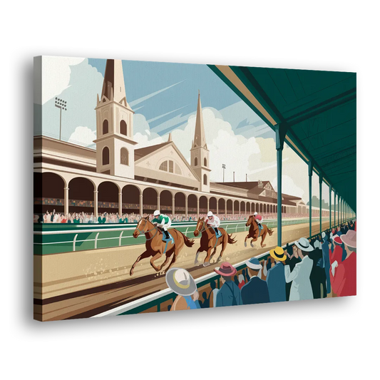 Louisville Churchill Downs Scene Side - Canvas Wall Art