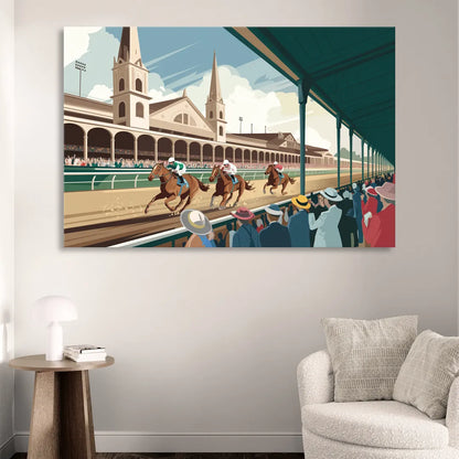 Louisville Churchill Downs Scene Sitting Room - Canvas Wall Art