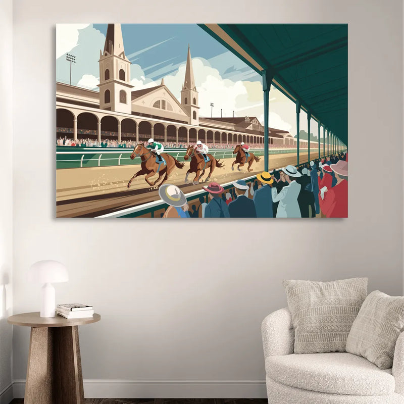 Louisville Churchill Downs Scene Sitting Room - Canvas Wall Art