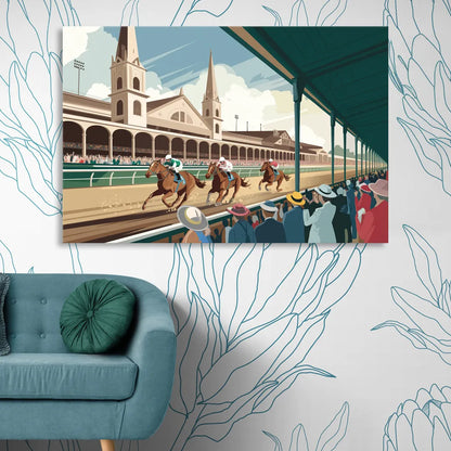 Louisville Churchill Downs Scene Living Room - Canvas Wall Art