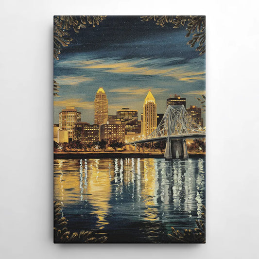 Louisville Downtown Skyline - Canvas Wall Art