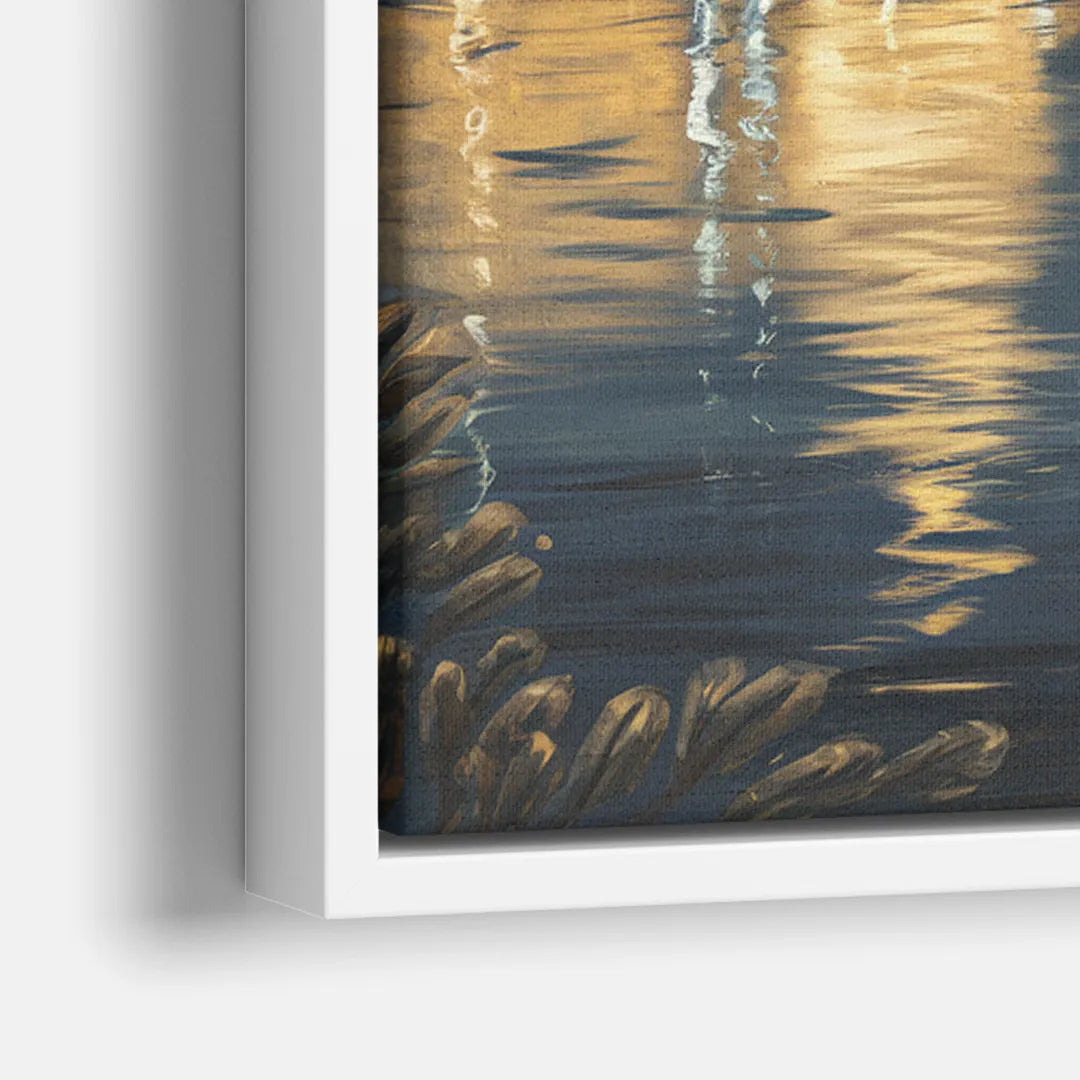 Louisville Downtown Skyline - Close-Up White Frame Canvas