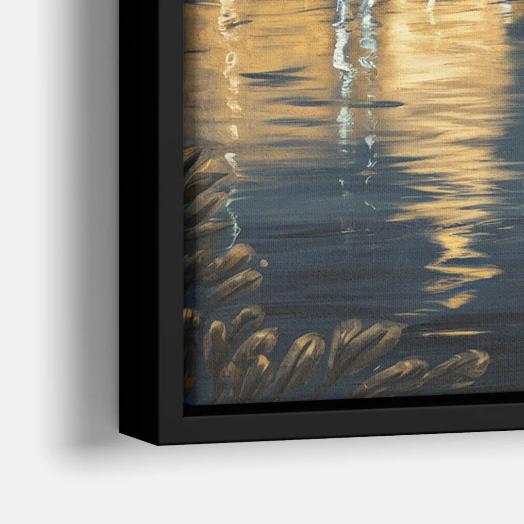 Louisville Downtown Skyline - Close-Up Black Frame Canvas