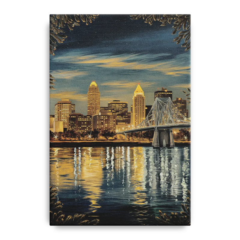 Louisville Downtown Skyline Front - Canvas Wall Art