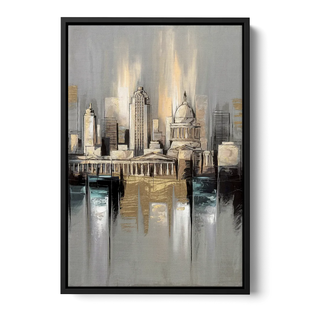 Louisville Historic Landmarks Front - Black Canvas Wall Art