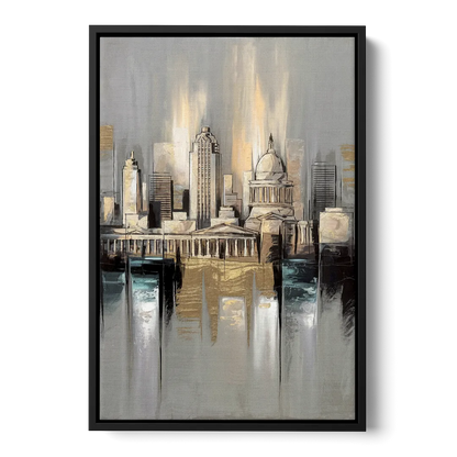 Louisville Historic Landmarks Front - Black Canvas Wall Art