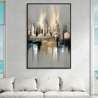 Louisville Historic Landmarks Sitting Room - Black Canvas Wall Art