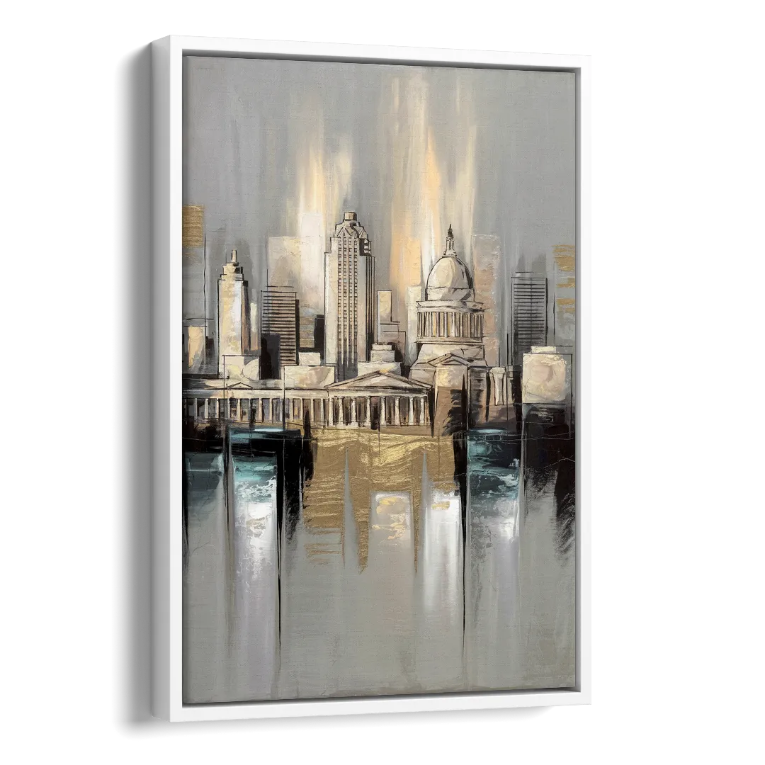 Louisville Historic Landmarks Side - White Canvas Wall Art