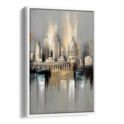 Louisville Historic Landmarks Side - White Canvas Wall Art
