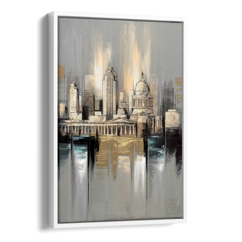 Louisville Historic Landmarks Side - White Canvas Wall Art