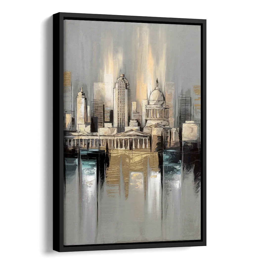 Louisville Historic Landmarks Side - Black Canvas Wall Art