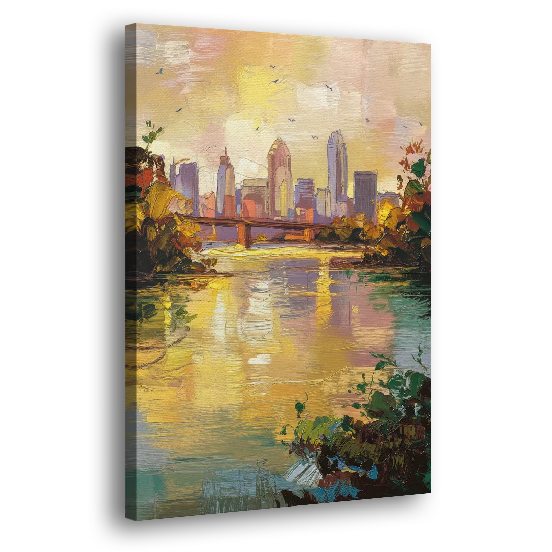 Louisville Ohio River View Side - Canvas Wall Art