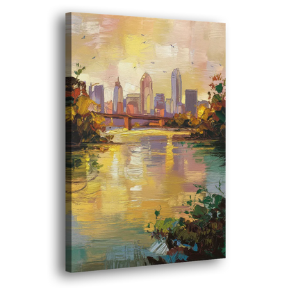 Louisville Ohio River View Side - Canvas Wall Art