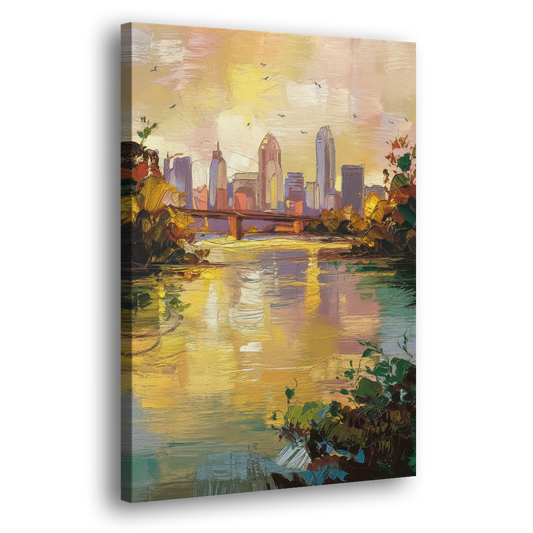 Louisville Ohio River View Side - Canvas Wall Art