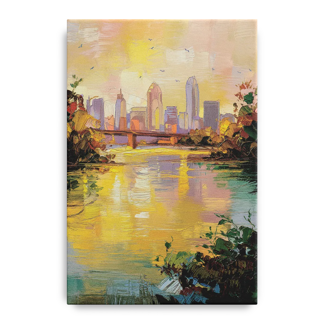 Louisville Ohio River View Front - Canvas Wall Art