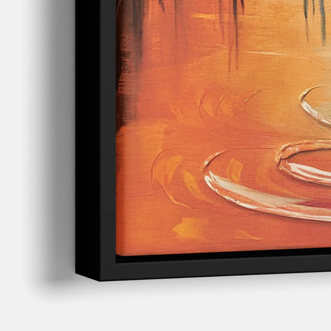 Louisville Skyline at Sunrise - Close-Up Black Frame Canvas