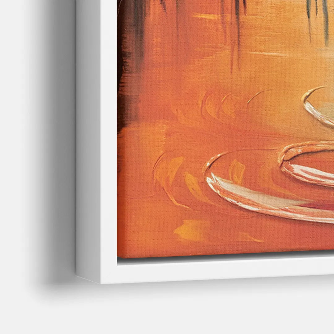 Louisville Skyline at Sunrise - Close-Up White Frame Canvas