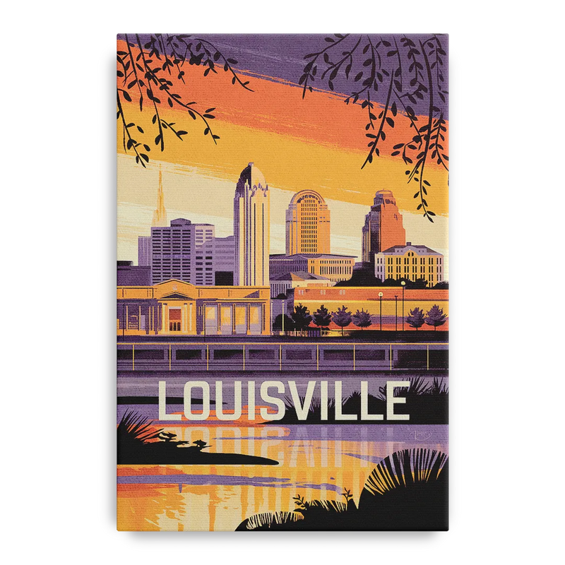 Louisville Urban Charm Front - Canvas Wall Art