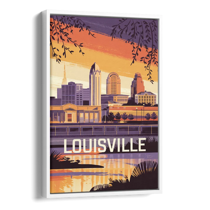 Louisville Urban Charm Side - White Canvas Wall Art