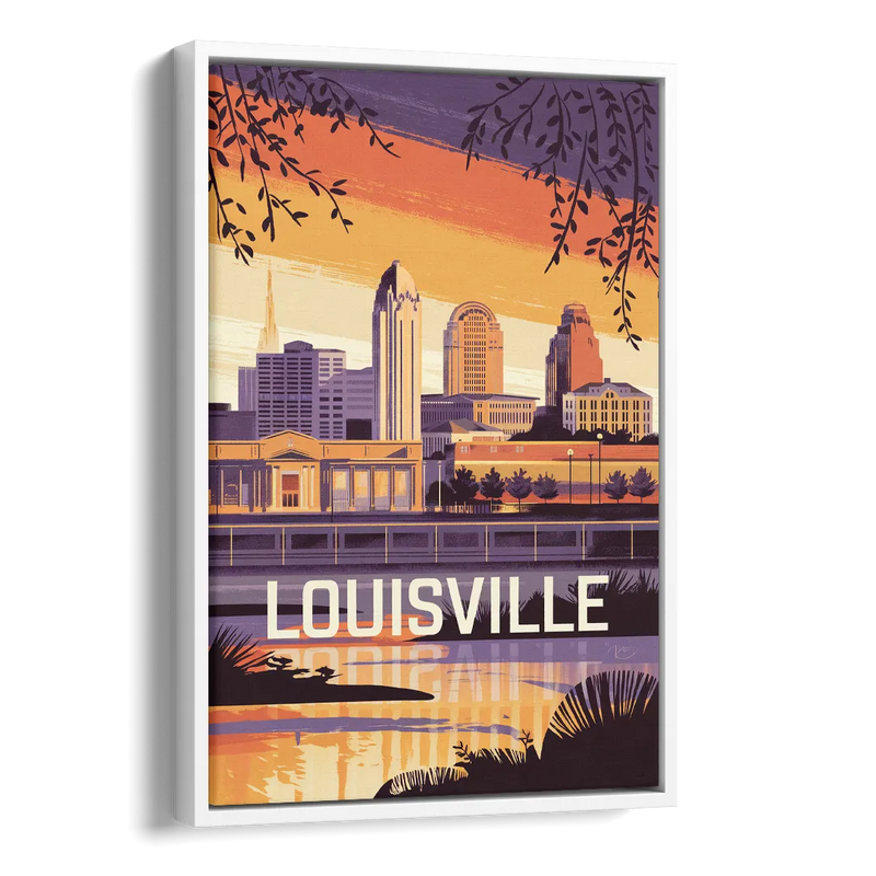 Louisville Urban Charm Side - White Canvas Wall Art