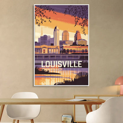 Louisville Urban Charm Living Room - White Canvas Wall Art